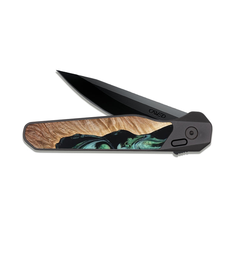 EDC Dark Slate Wood Pocket Knife - Libby (Green, 824592)
