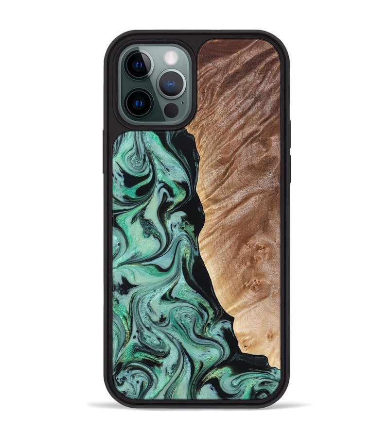 iPhone 12 Pro Max Wood Phone Case - Libby (Green, 824592)