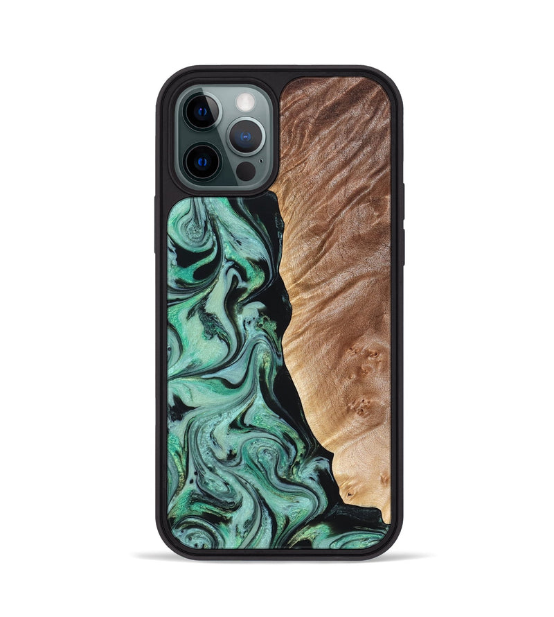 iPhone 12 Pro Wood Phone Case - Libby (Green, 824592)