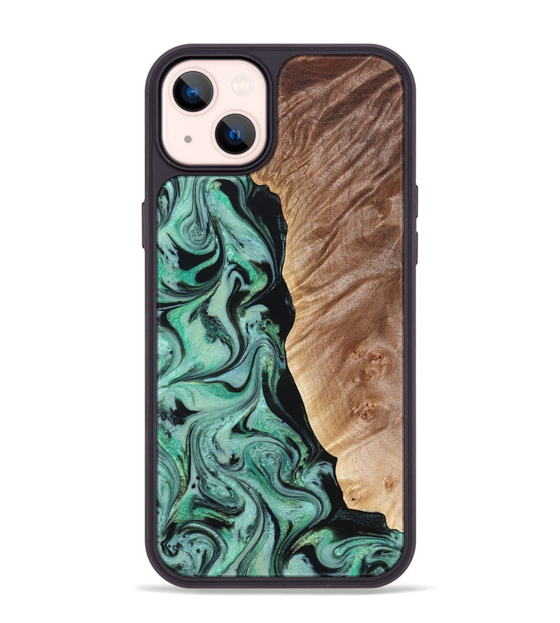 iPhone 14 Plus Wood Phone Case - Libby (Green, 824592)