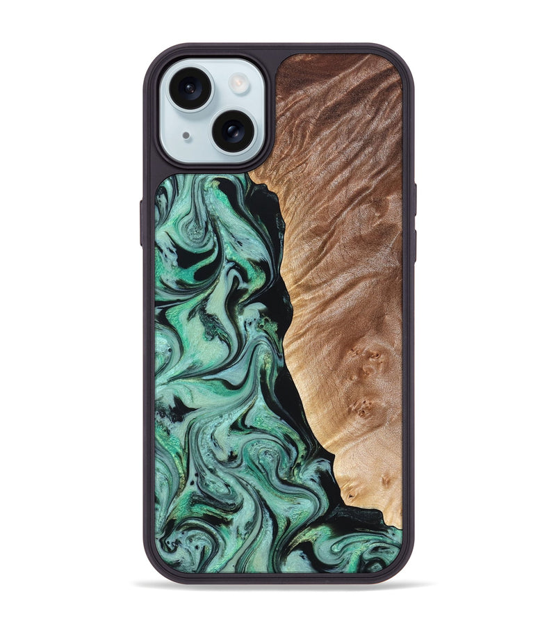 iPhone 15 Plus Wood Phone Case - Libby (Green, 824592)