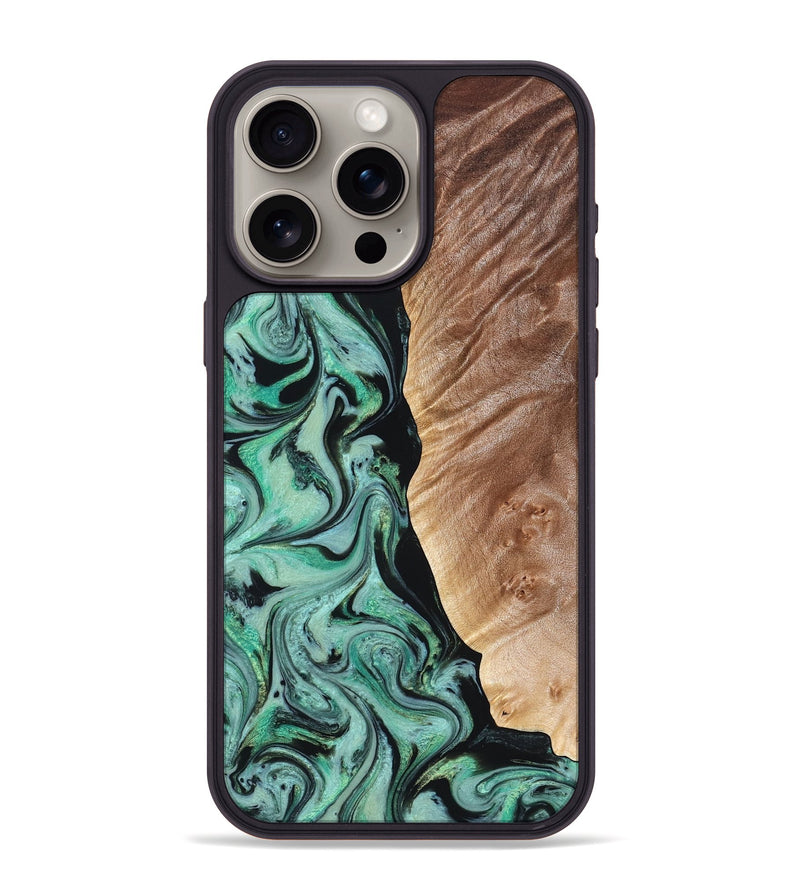 iPhone 15 Pro Max Wood Phone Case - Libby (Green, 824592)