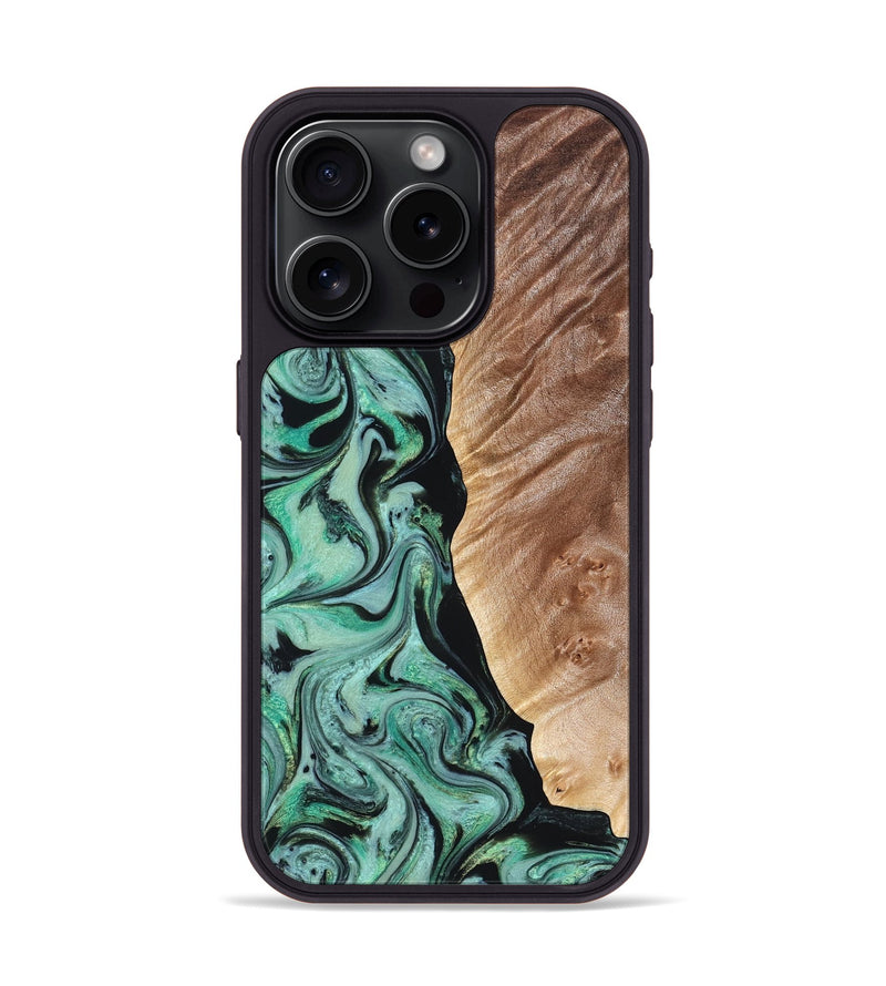 iPhone 15 Pro Wood Phone Case - Libby (Green, 824592)