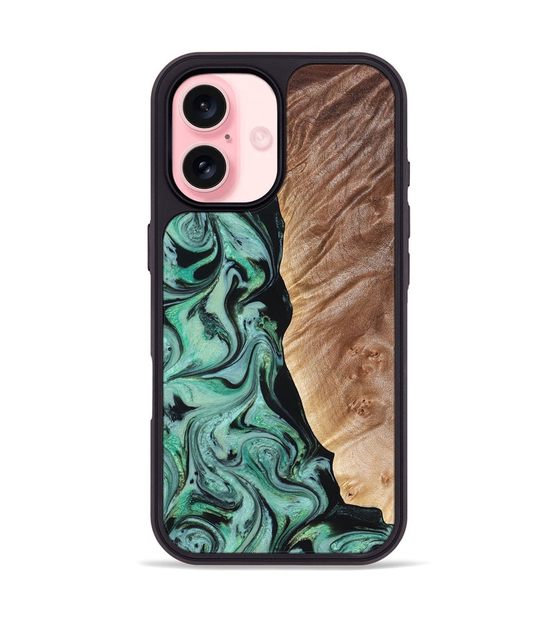 iPhone 16 Wood Phone Case - Libby (Green, 824592)