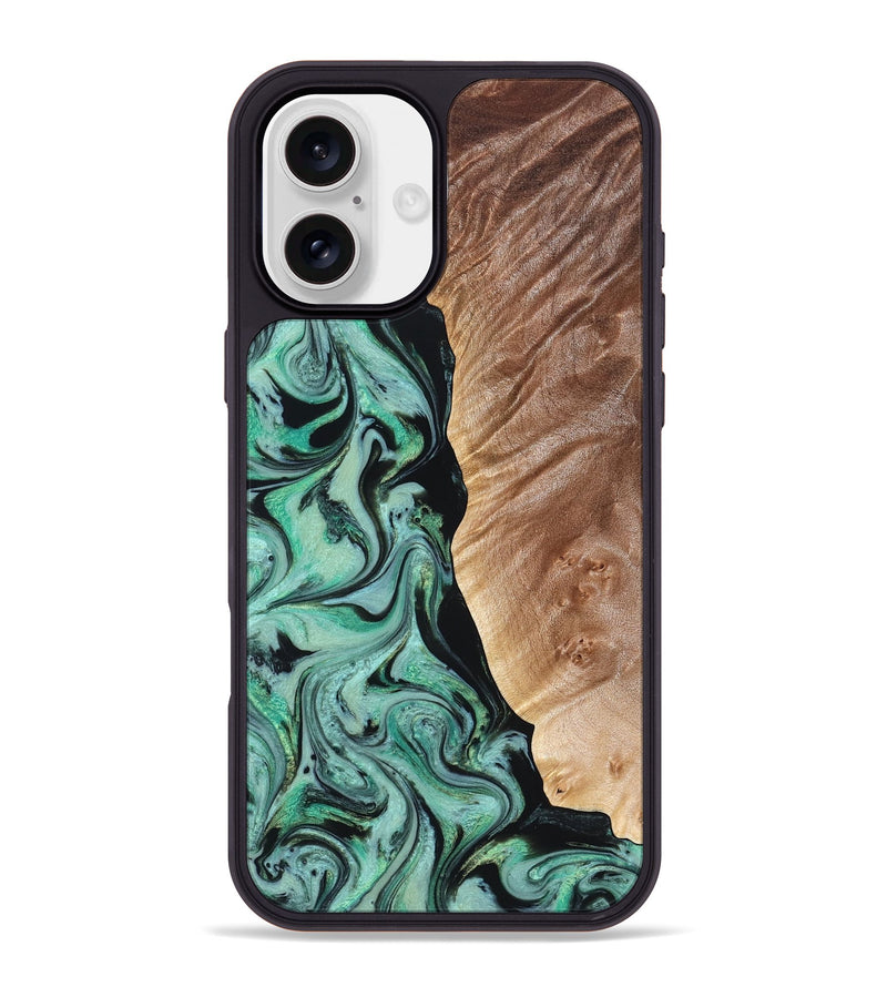 iPhone 16 Plus Wood Phone Case - Libby (Green, 824592)