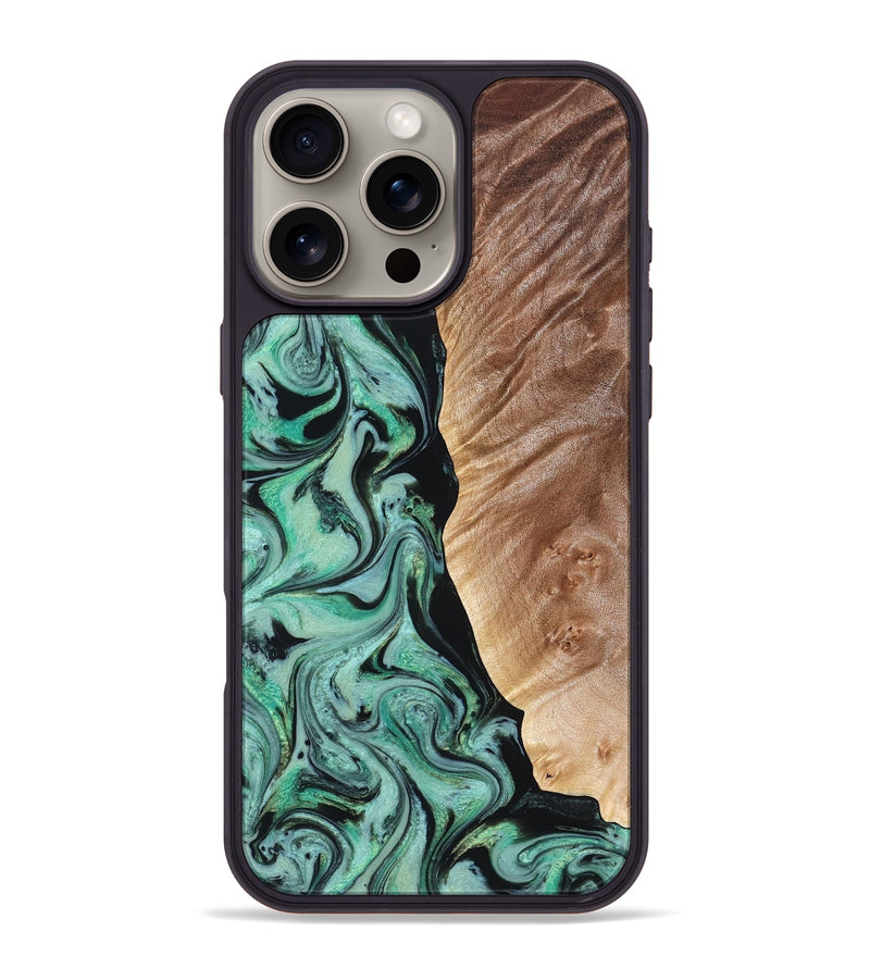 iPhone 16 Pro Max Wood Phone Case - Libby (Green, 824592)