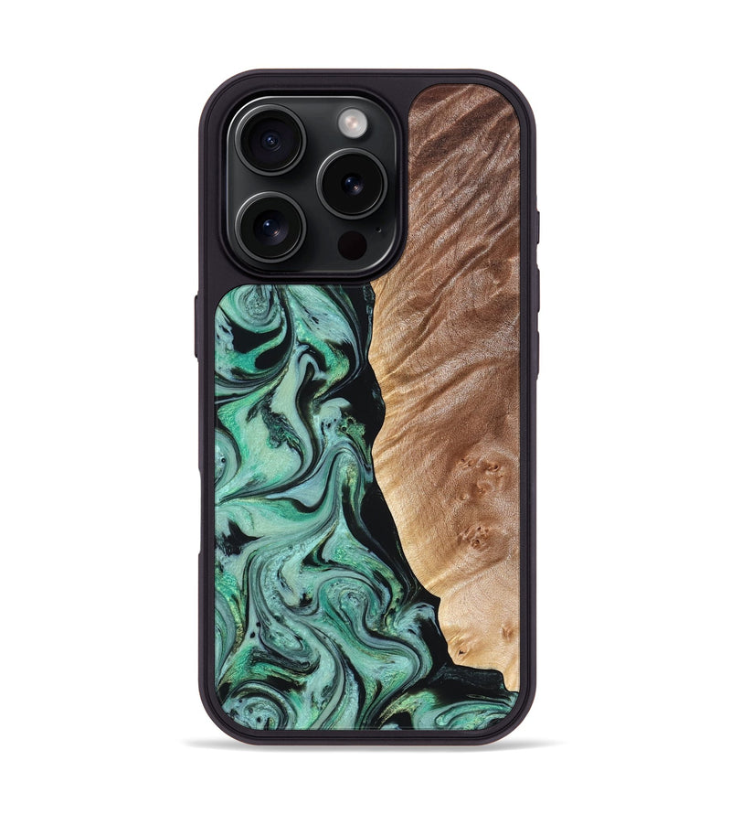 iPhone 16 Pro Wood Phone Case - Libby (Green, 824592)