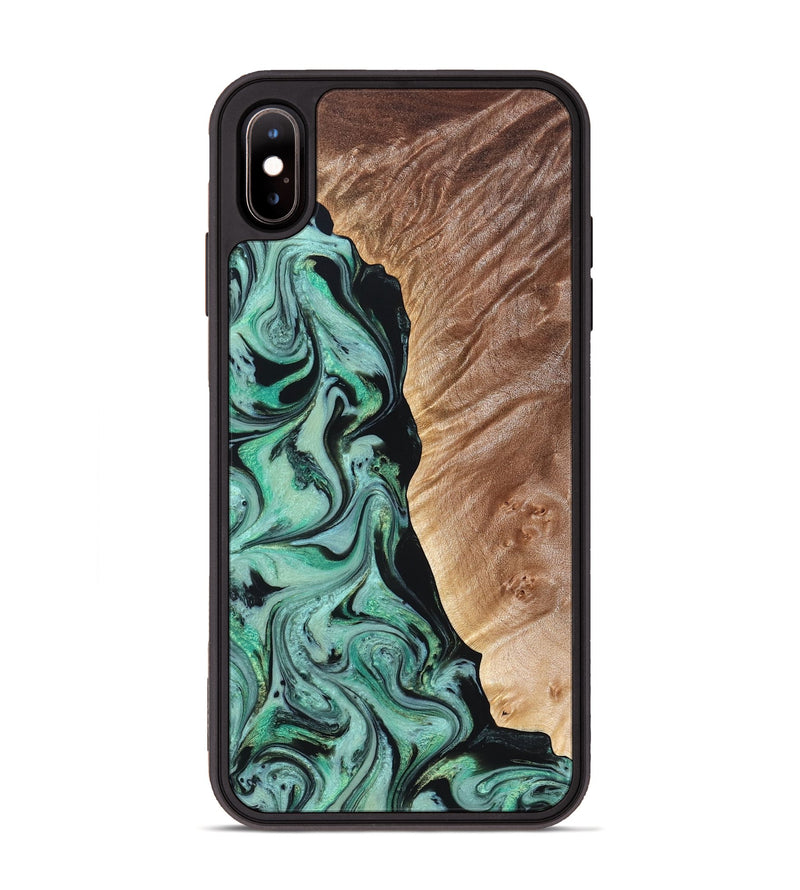 iPhone Xs Max Wood Phone Case - Libby (Green, 824592)