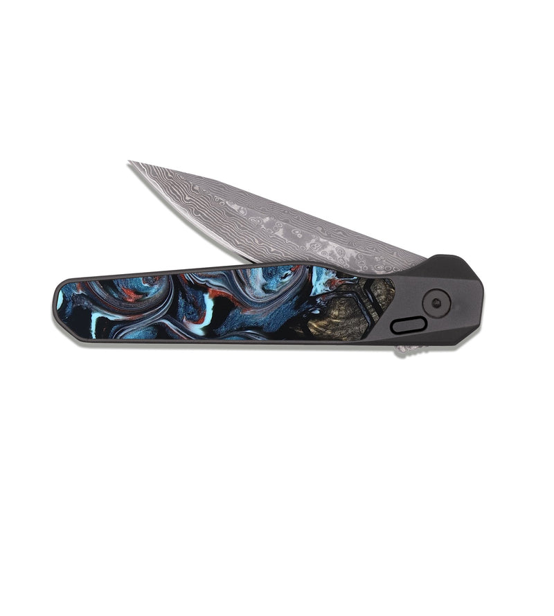EDC Dark Damascus Wood Pocket Knife - Bernard (Pattern, 824594)