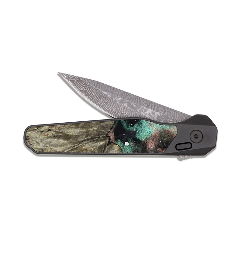 EDC Dark Damascus Wood Pocket Knife - Dayami (Cosmos, 824606)
