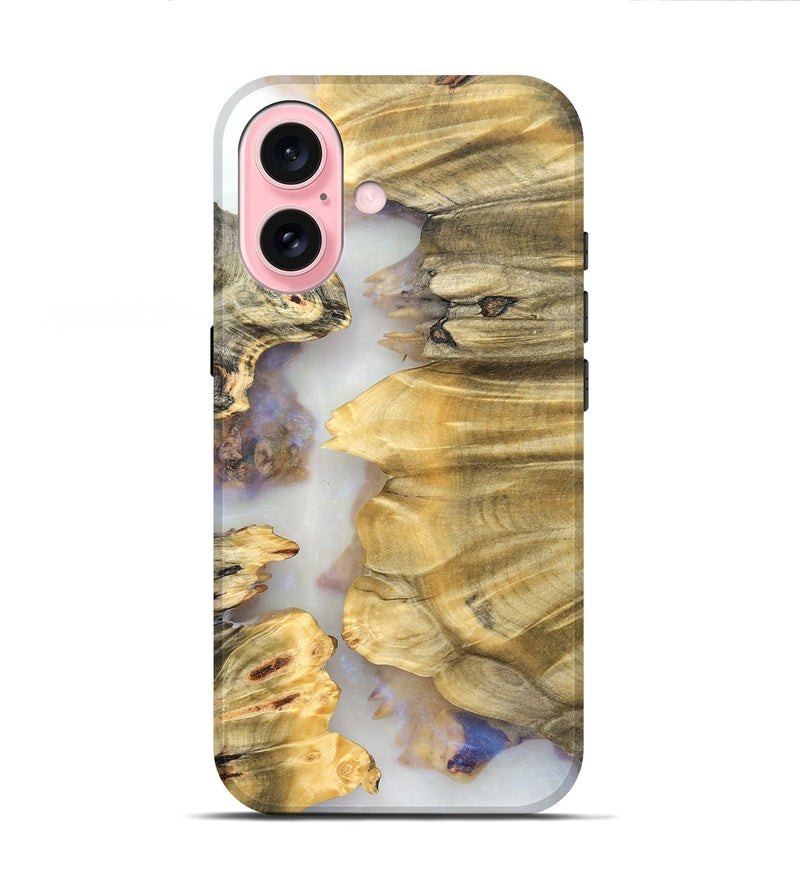 iPhone 16 Wood Live Edge Phone Case - Marley (Clear, 824624)