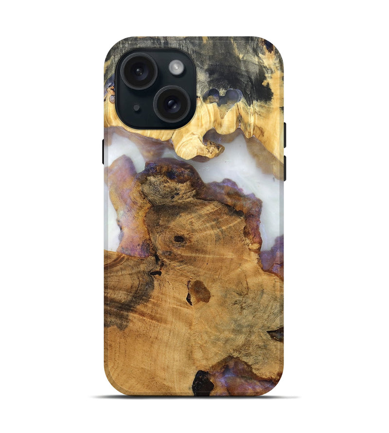 iPhone 15 Wood Live Edge Phone Case - Anitra (Clear, 824635)