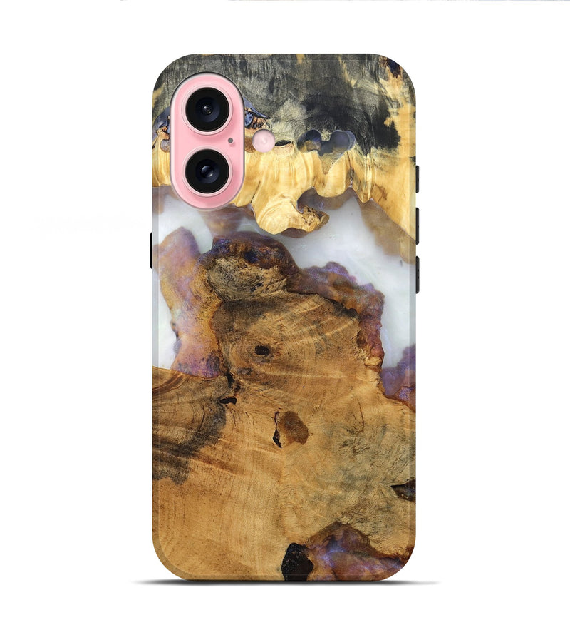iPhone 16 Wood Live Edge Phone Case - Anitra (Clear, 824635)