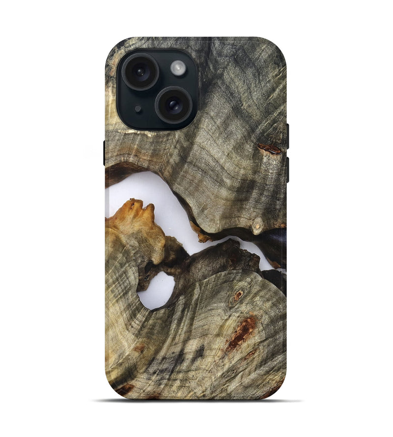 iPhone 15 Wood Live Edge Phone Case - Nevaeh (Clear, 824639)