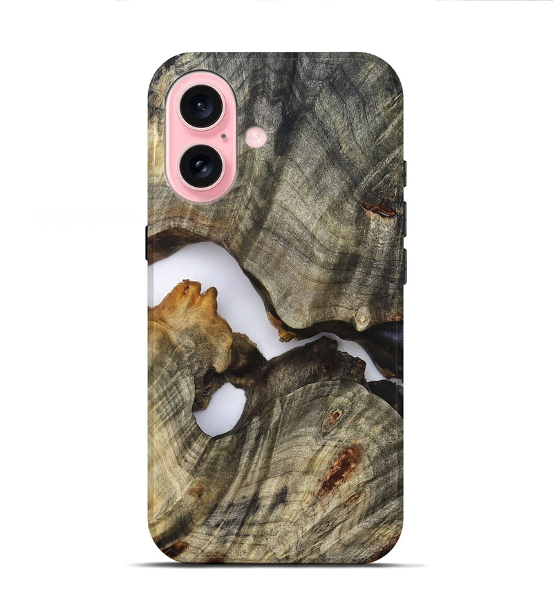 iPhone 16 Wood Live Edge Phone Case - Nevaeh (Clear, 824639)