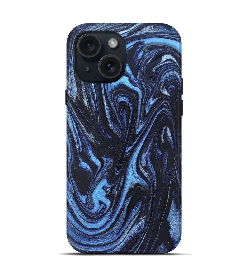 iPhone 15 ResinArt Live Edge Phone Case - Jeanine (Blue, 824640)