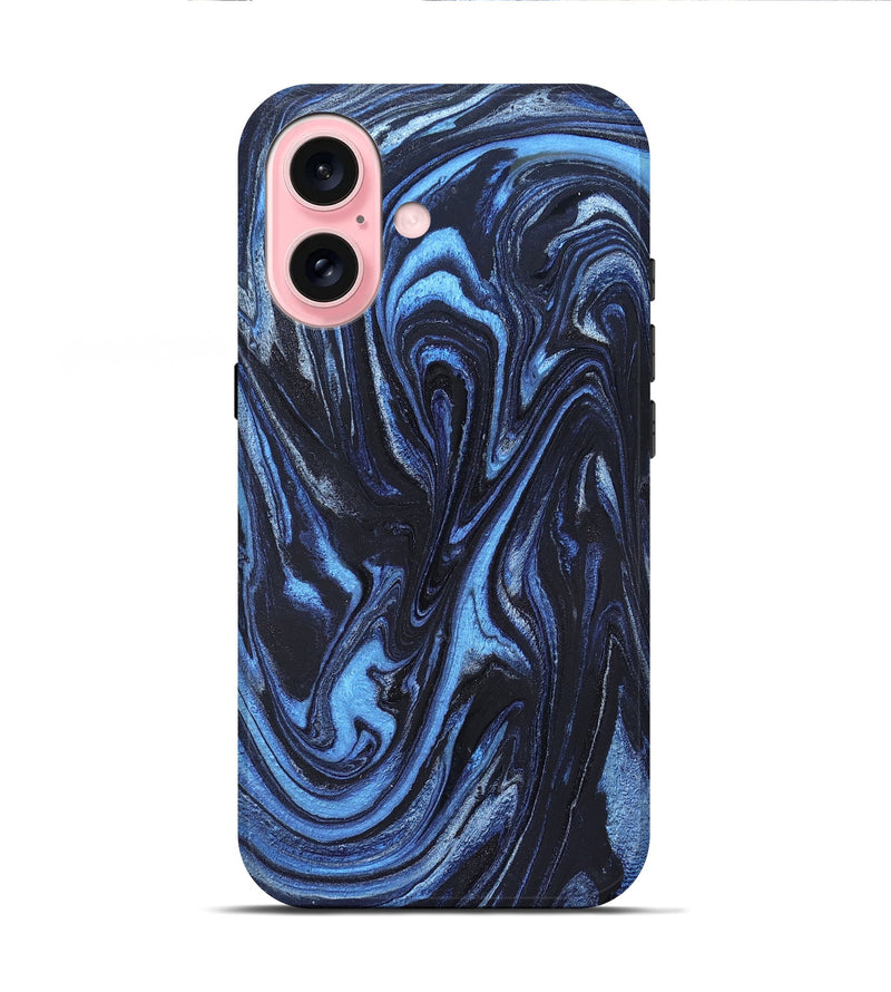 iPhone 16 ResinArt Live Edge Phone Case - Jeanine (Blue, 824640)