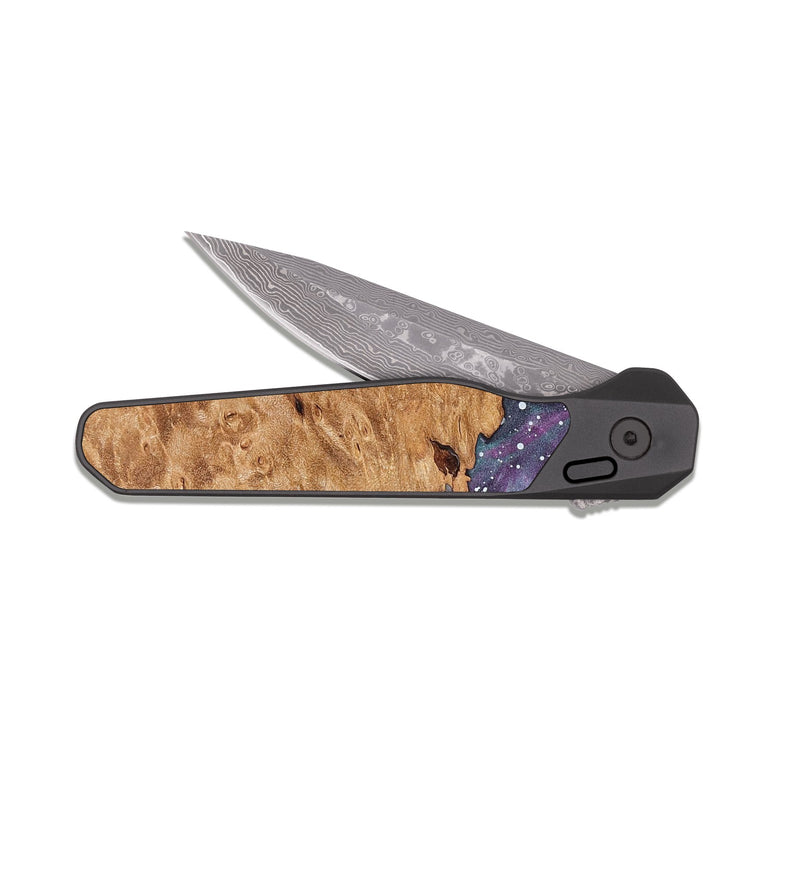 EDC Dark Damascus Wood Pocket Knife - Nell (Cosmos, 824658)