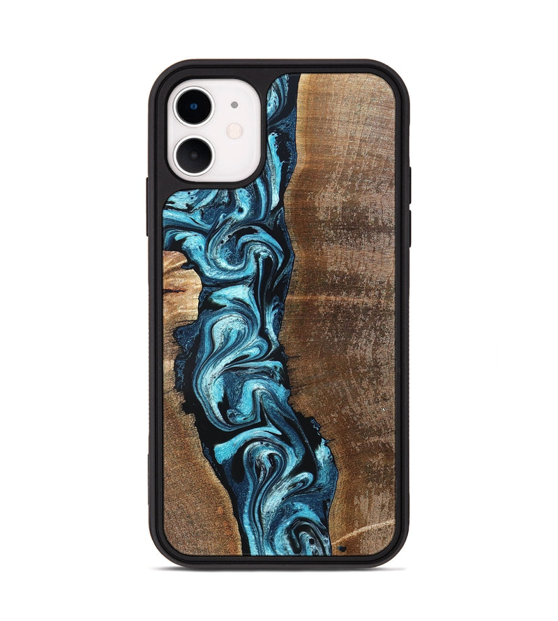 iPhone 11 Wood Phone Case - Adeline (Blue, 824663)