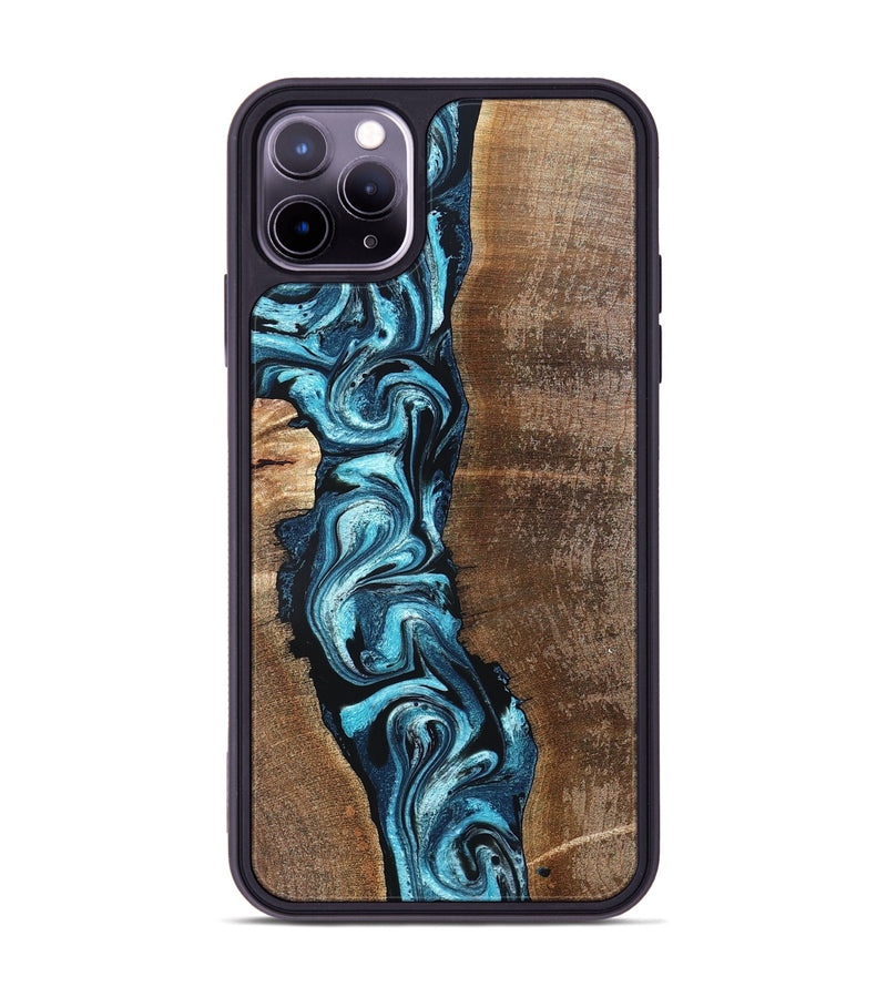 iPhone 11 Pro Max Wood Phone Case - Adeline (Blue, 824663)