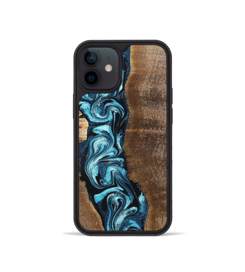 iPhone 12 mini Wood Phone Case - Adeline (Blue, 824663)