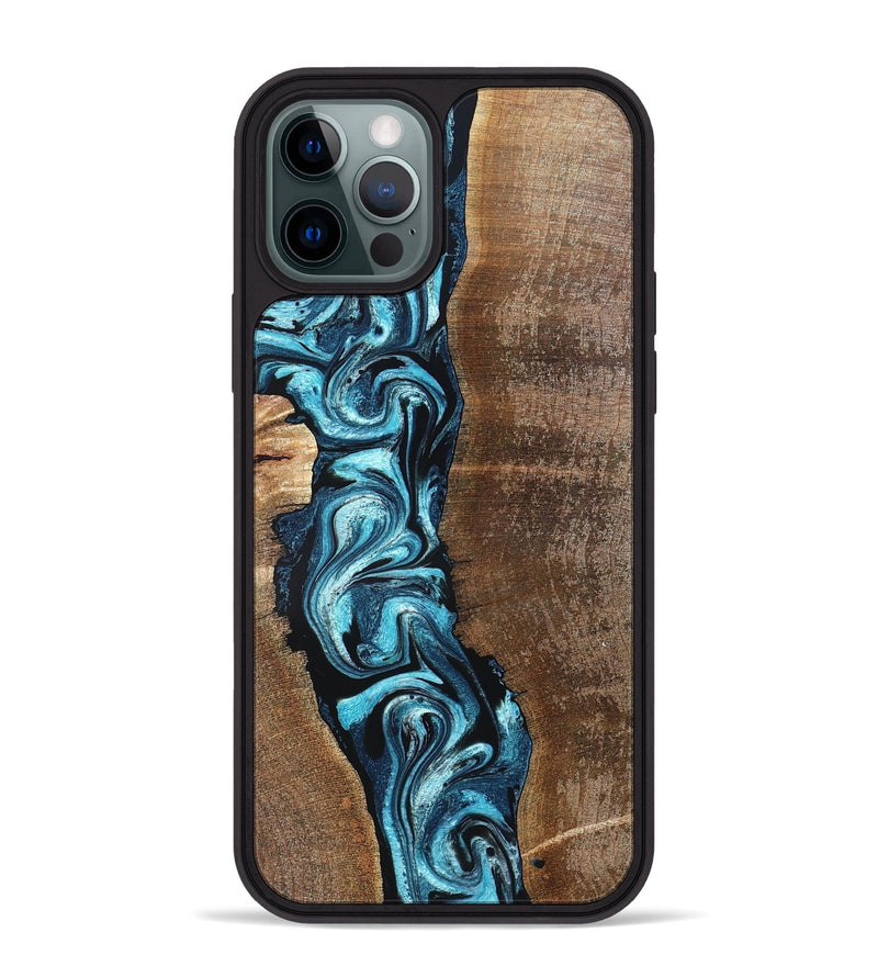 iPhone 12 Pro Max Wood Phone Case - Adeline (Blue, 824663)