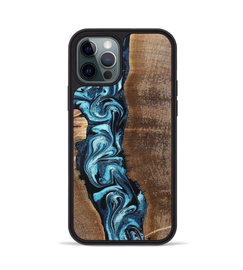 iPhone 12 Pro Wood Phone Case - Adeline (Blue, 824663)