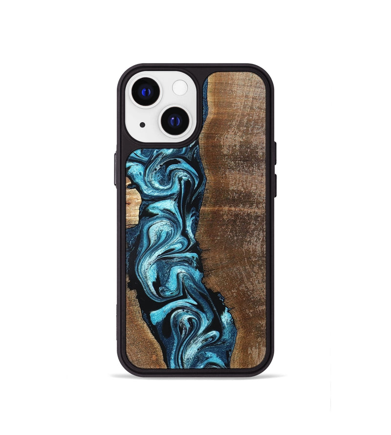 iPhone 13 mini Wood Phone Case - Adeline (Blue, 824663)