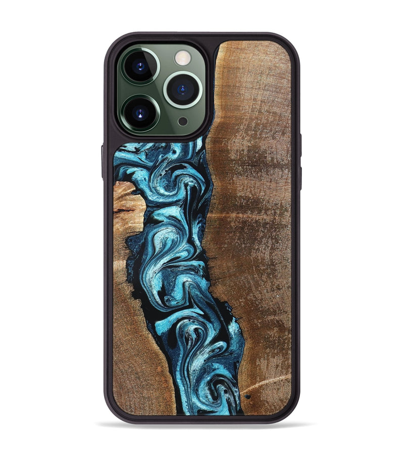 iPhone 13 Pro Max Wood Phone Case - Adeline (Blue, 824663)