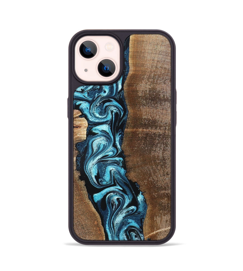 iPhone 14 Wood Phone Case - Adeline (Blue, 824663)