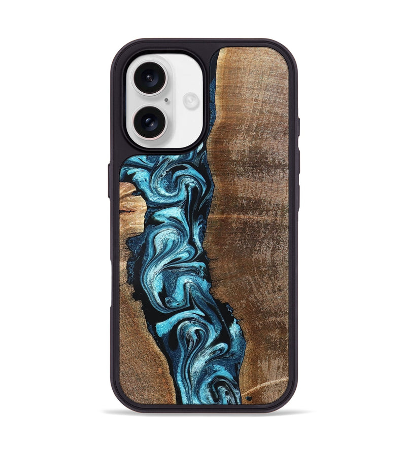 iPhone 17 Wood Phone Case - Adeline (Blue, 824663)
