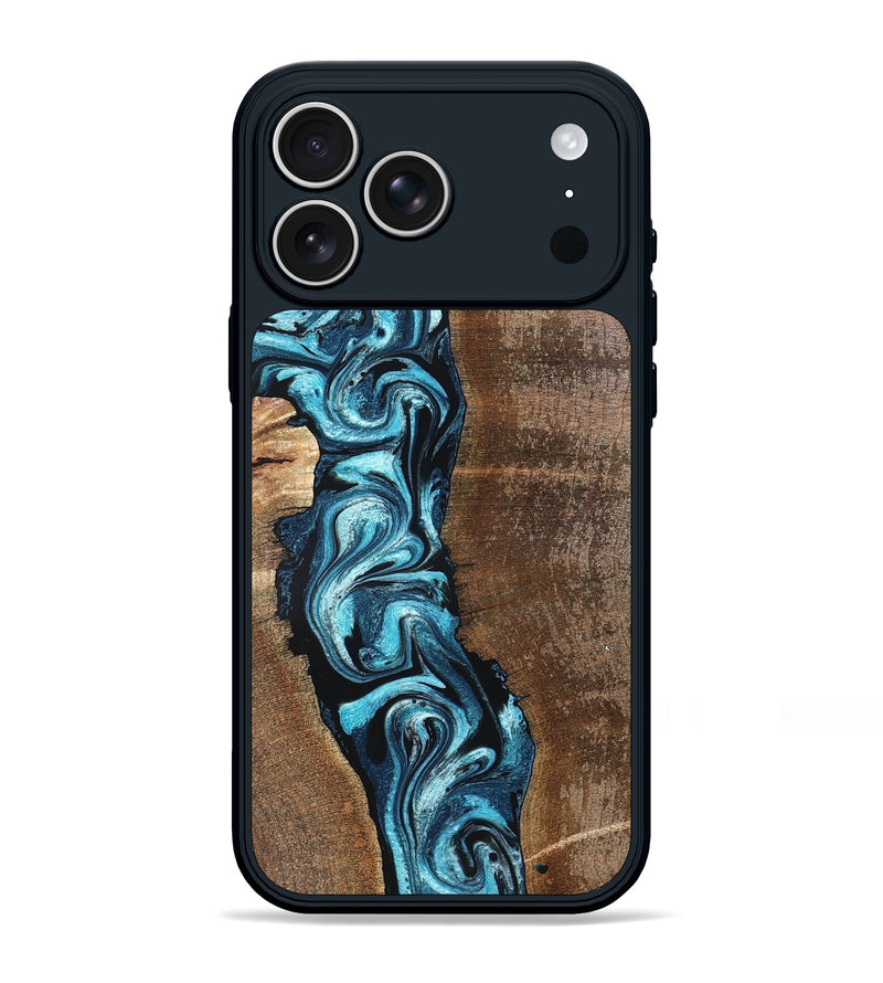 iPhone 17 Pro Max Wood Phone Case - Adeline (Blue, 824663)
