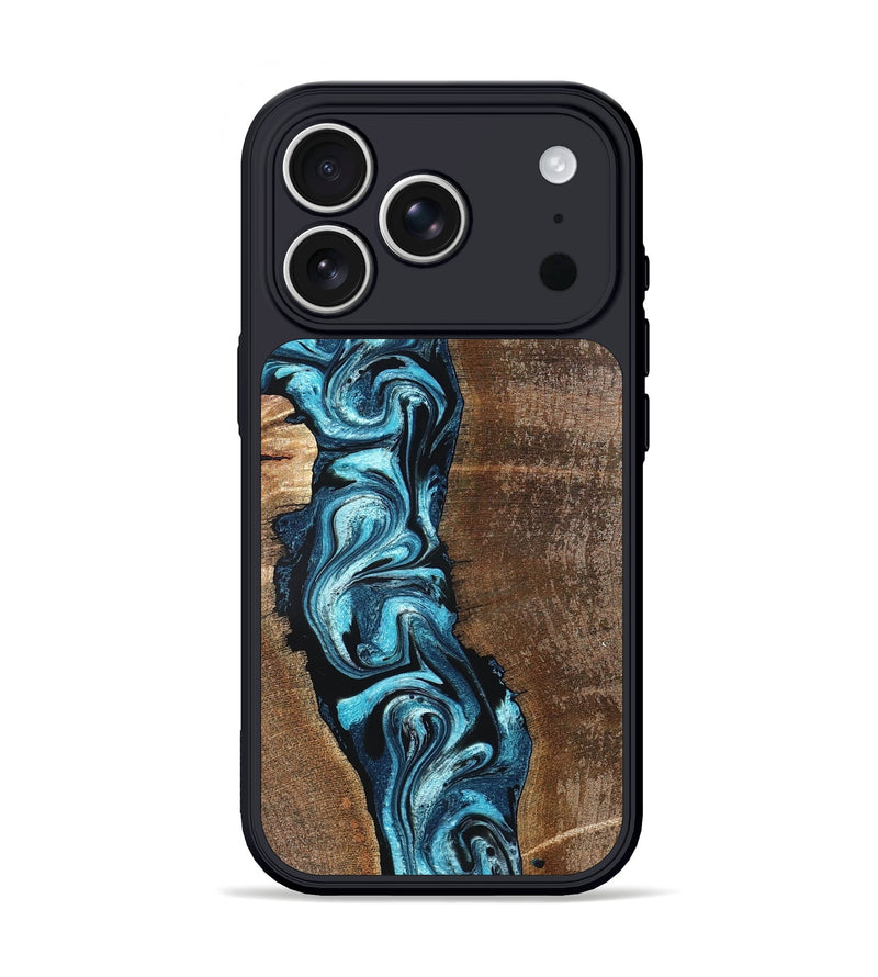 iPhone 17 Pro Wood Phone Case - Adeline (Blue, 824663)