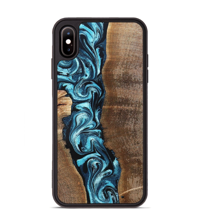 iPhone Xs Max Wood Phone Case - Adeline (Blue, 824663)