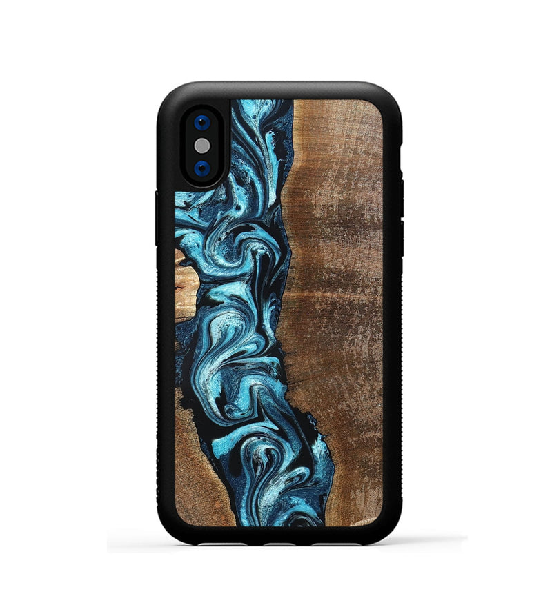 iPhone Xs Wood Phone Case - Adeline (Blue, 824663)