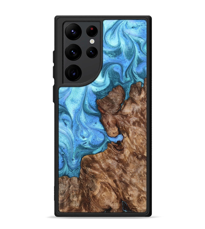Galaxy S22 Ultra Wood Phone Case - Damon (Blue, 824664)