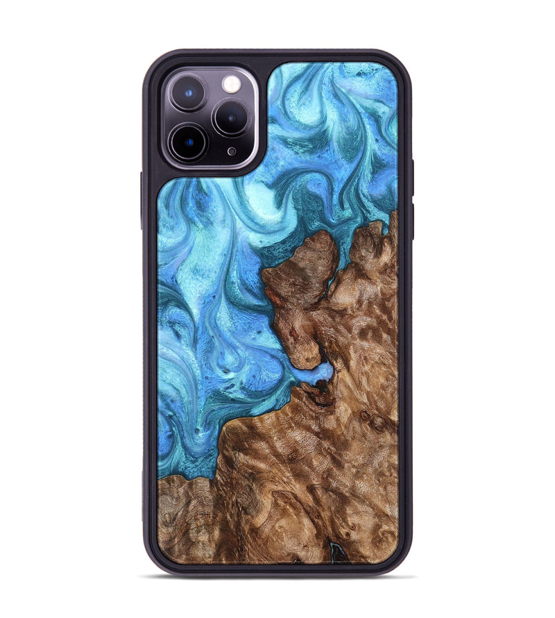 iPhone 11 Pro Max Wood Phone Case - Damon (Blue, 824664)