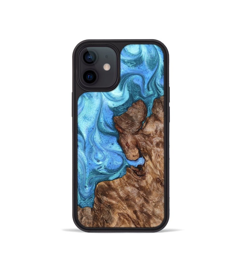 iPhone 12 mini Wood Phone Case - Damon (Blue, 824664)