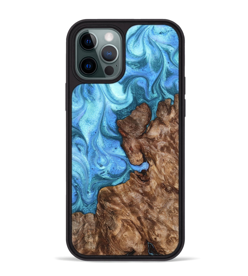 iPhone 12 Pro Max Wood Phone Case - Damon (Blue, 824664)