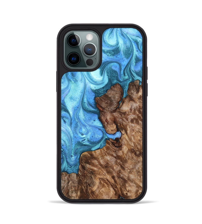 iPhone 12 Pro Wood Phone Case - Damon (Blue, 824664)