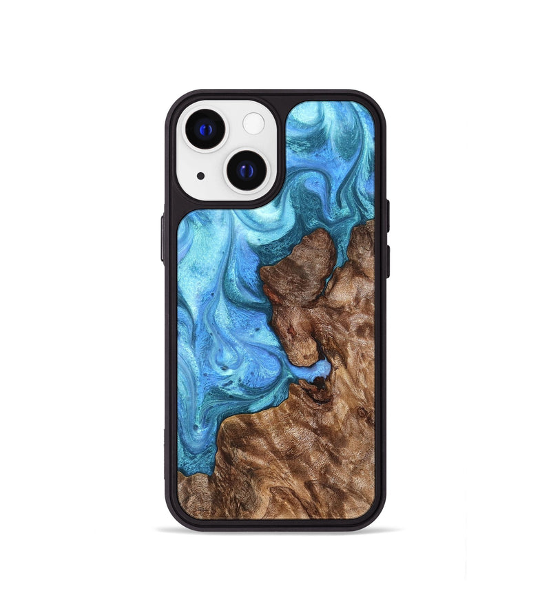 iPhone 13 mini Wood Phone Case - Damon (Blue, 824664)