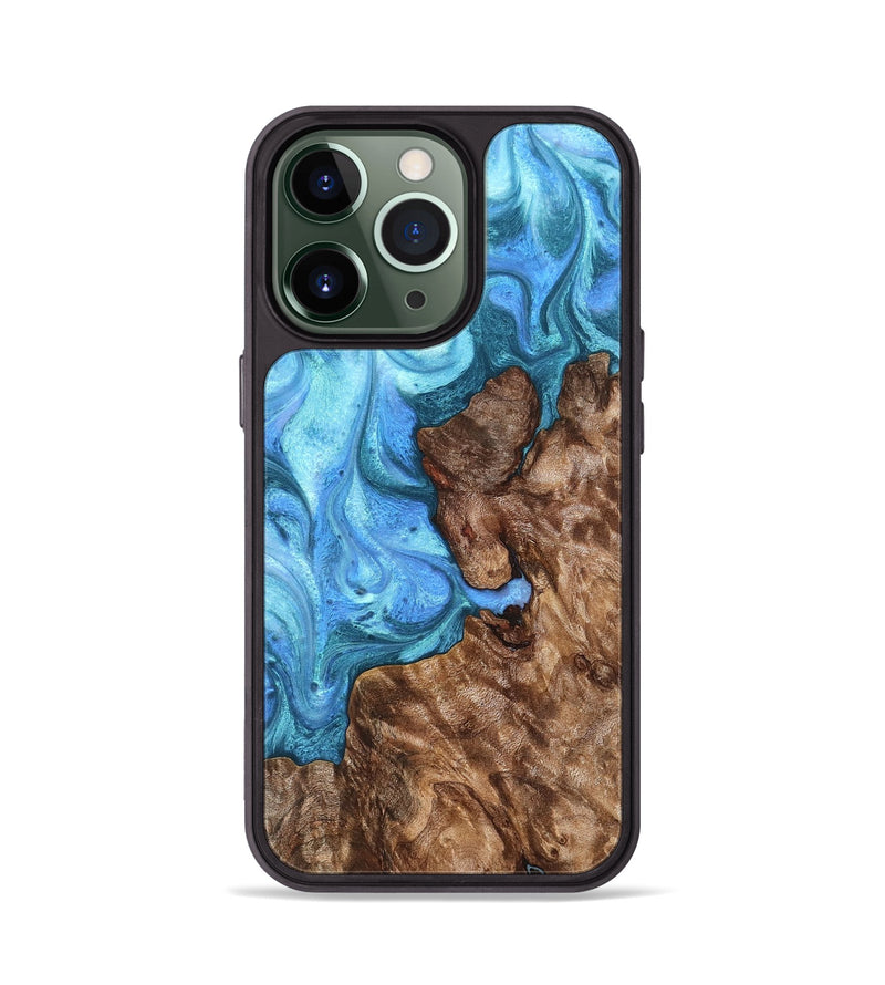 iPhone 13 Pro Wood Phone Case - Damon (Blue, 824664)