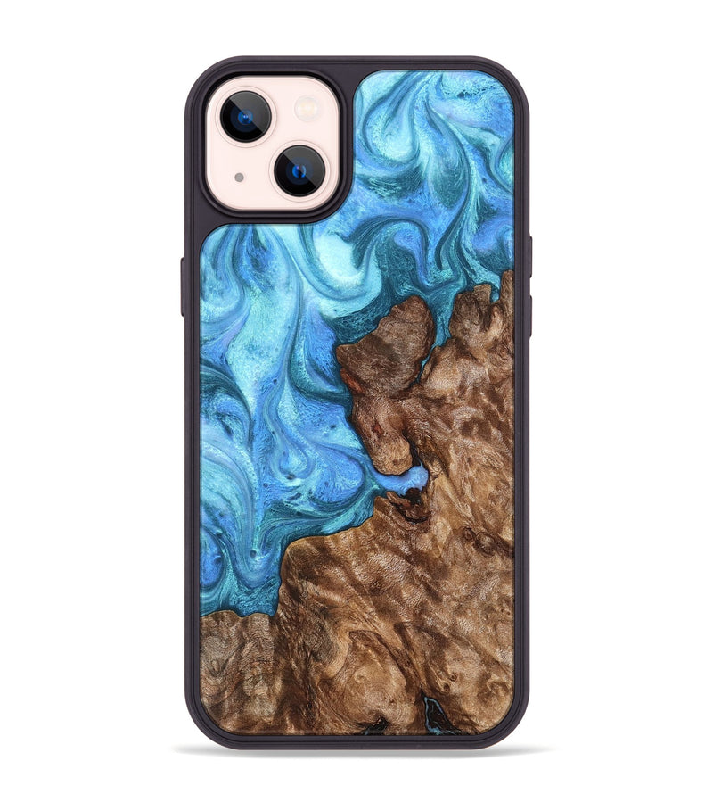 iPhone 14 Plus Wood Phone Case - Damon (Blue, 824664)