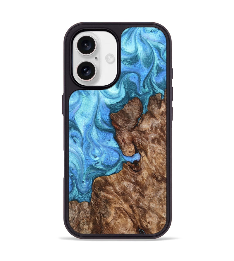 iPhone 17 Wood Phone Case - Damon (Blue, 824664)