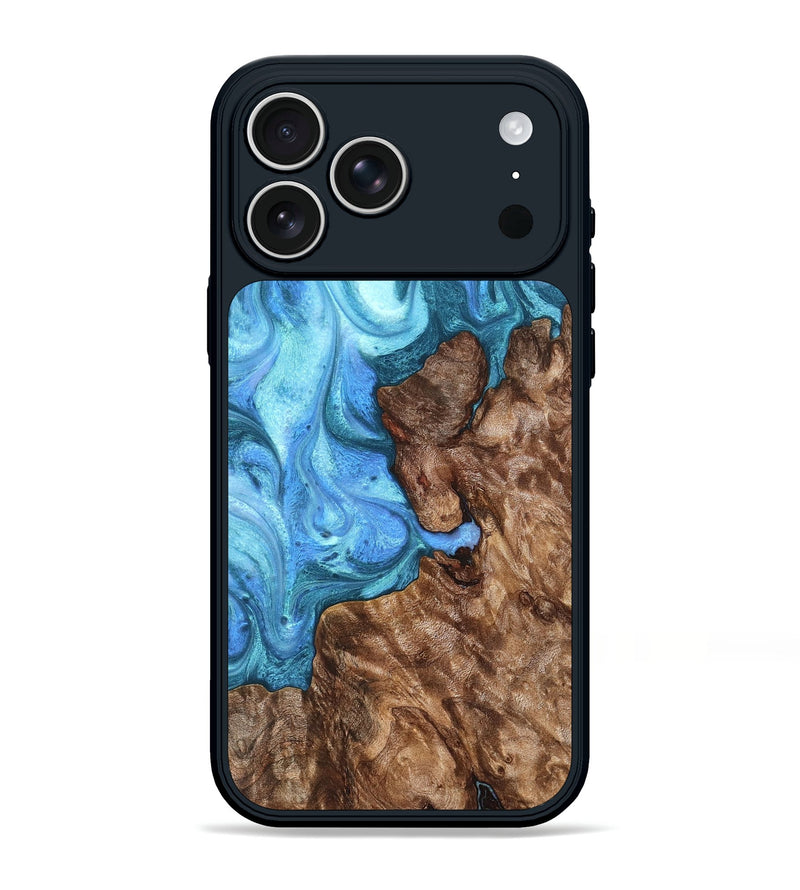 iPhone 17 Pro Max Wood Phone Case - Damon (Blue, 824664)