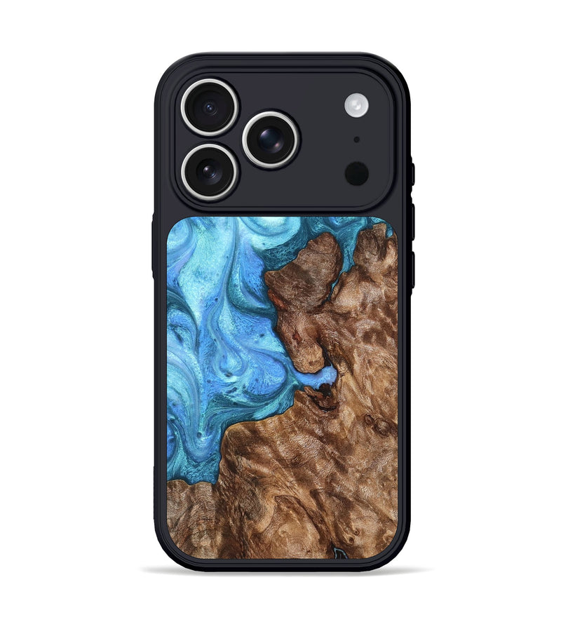 iPhone 17 Pro Wood Phone Case - Damon (Blue, 824664)