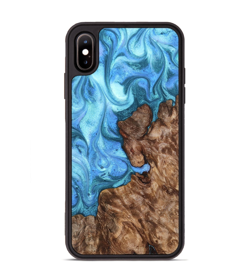 iPhone Xs Max Wood Phone Case - Damon (Blue, 824664)