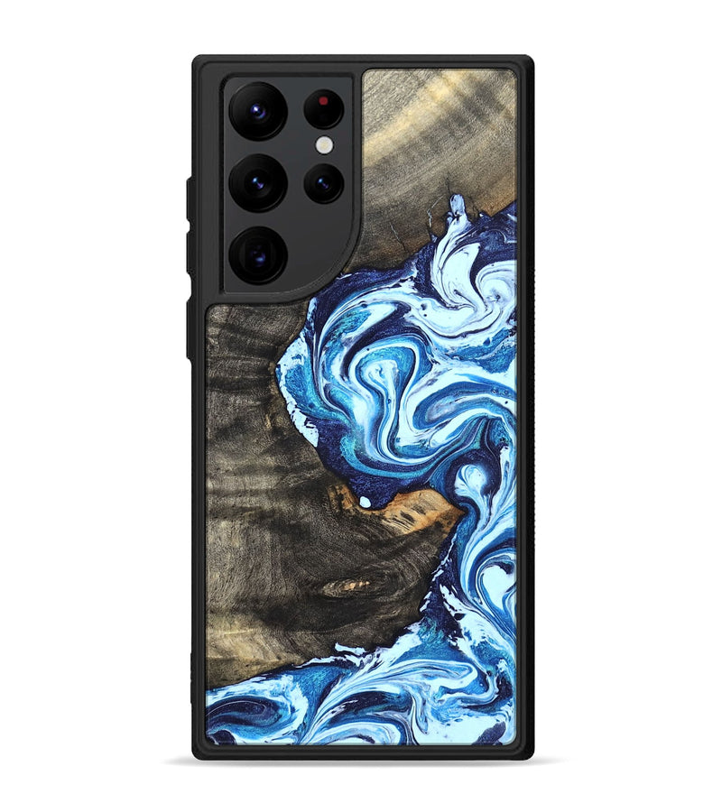 Galaxy S22 Ultra Wood Phone Case - Tessie (Blue, 824665)