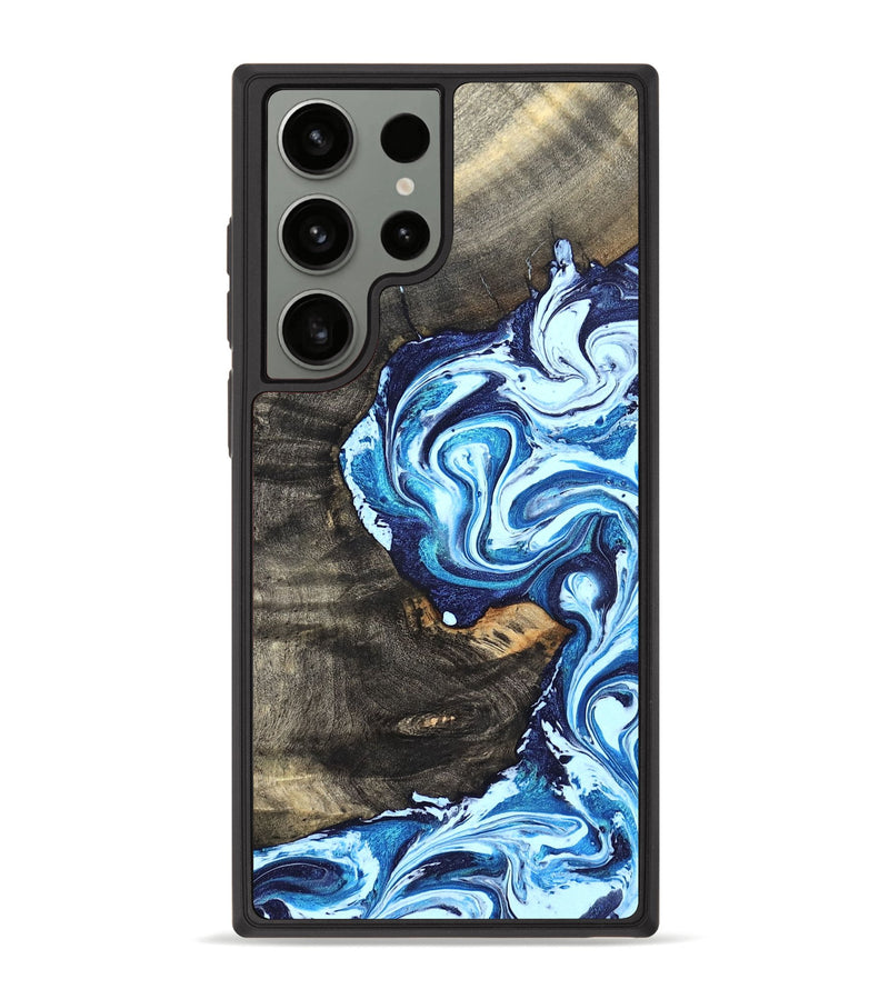 Galaxy S23 Ultra Wood Phone Case - Tessie (Blue, 824665)