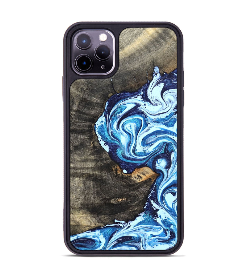 iPhone 11 Pro Max Wood Phone Case - Tessie (Blue, 824665)